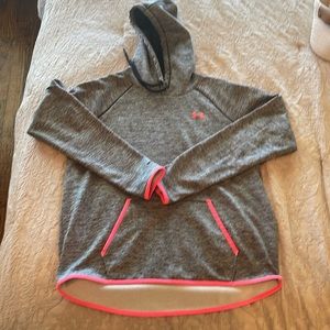 Under Armour heat gear hoodie.  Grey size large.
